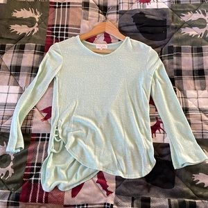 Poof Girl kids XL Mint Green Long Sleeve Tee 60% Cotton Stretch